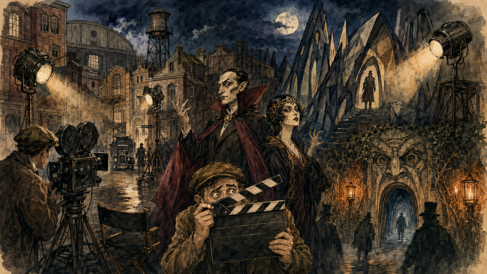 Gruseliges Aquarell der Filmpark-Horrornächte